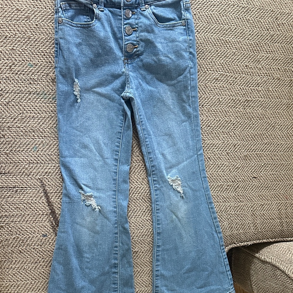 Jessica Simpson Blue Distressed Kids Flare Jeans